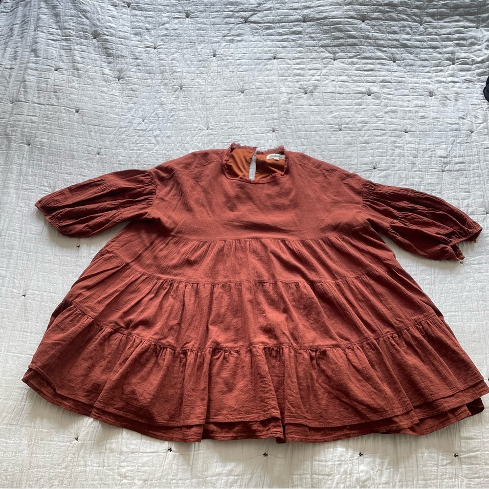 Listicle Cotton Gauze Tiered Blouse/Tunic